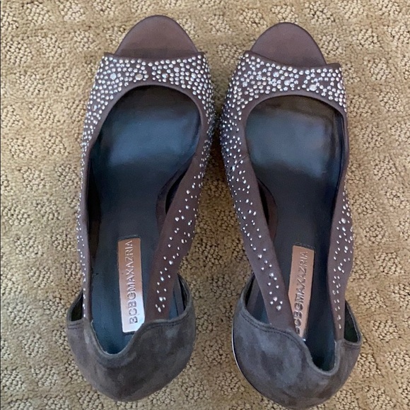 BCBGMaxAzria Vero Cuoio Rhinestone Peep Pumps - Picture 2 of 8
